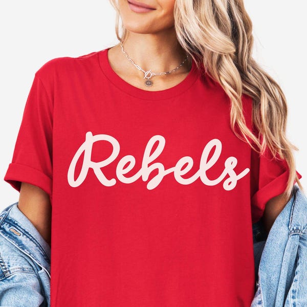 Rebels Shirt Rebels Tshirt Womens Rebels Tee Rebels Game Day Rebels Spirit Wear Rebels Mascot Rebels Bella Canvas T Shirt