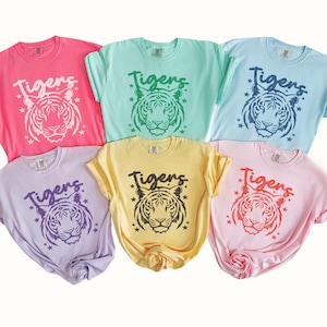 Tigers Team Shirt for Kids Tigers Tee Youth Tigers Comfort Colors Tshirt Tigers Spirit Wear T Shirt Tigers Game Day Shirts for Group