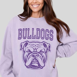 Bulldogs Sweatshirt Purple Bulldogs Game Day Bulldogs Comfort Colors Crewneck Bulldogs Spirit Wear