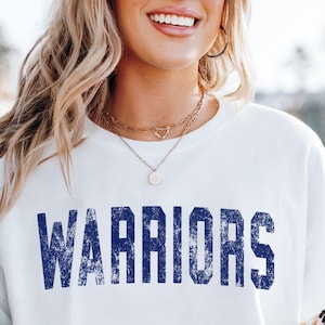 Vintage Warriors Shirt Comfort Colors Warriors Tshirt Preppy Warriors T Shirt Womens Game Day Custom Varsity