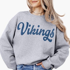 Vikings Sweatshirt Vikings Hoodie Vikings Game Day Apparel Vikings Spirit Wear Vikings School Mascot