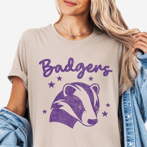 Badgers Shirt Womens Badgers Bella Canvas T Shirt Badgers Game Day Tee Mommy and Me Badgers Spirit Wear Badgers Family Tshirts