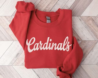 Cardinals Sweatshirt Cardinals Hoodie Cardinals Game Day Apparel Cardinals Spirit Wear Cardinals School Mascot