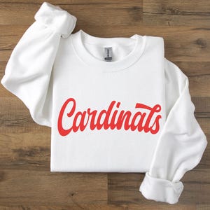 Cardinals Sweatshirt White Cardinals Game Cardinals for Women Cardinals Merch Cute Cardinals Crewneck