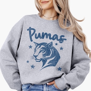 Pumas Sweatshirt Womens Pumas Game Day Pumas Crewneck Pumas Spirit Wear Pumas Mascot Top Pumas Sports Team Gear