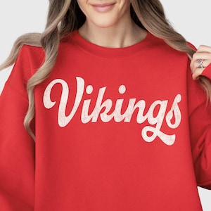 Vikings Sweatshirt Vikings Hoodie Vikings Game Day Apparel Vikings Spirit Wear Vikings School Mascot
