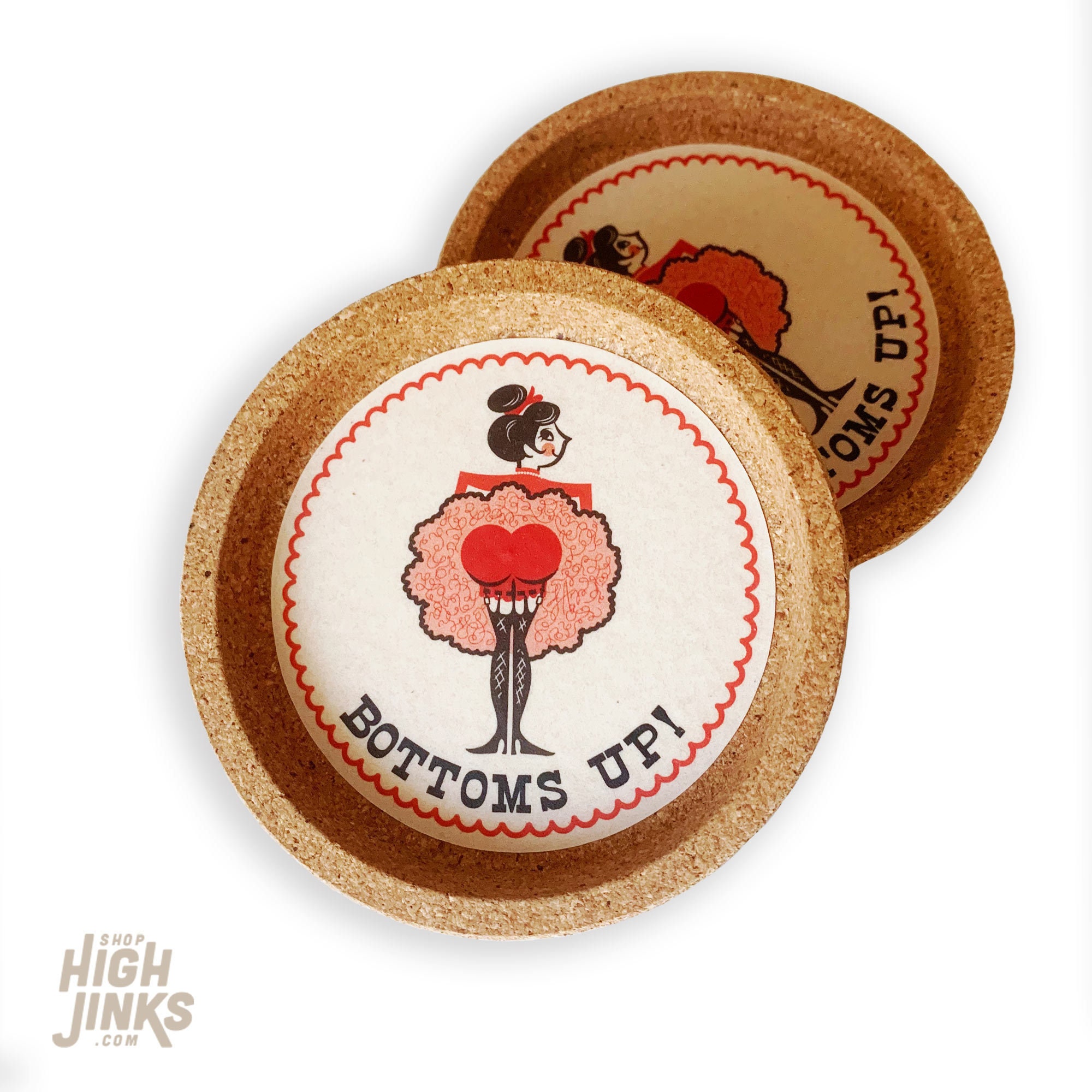Bottoms Up! Cork Coaster Set