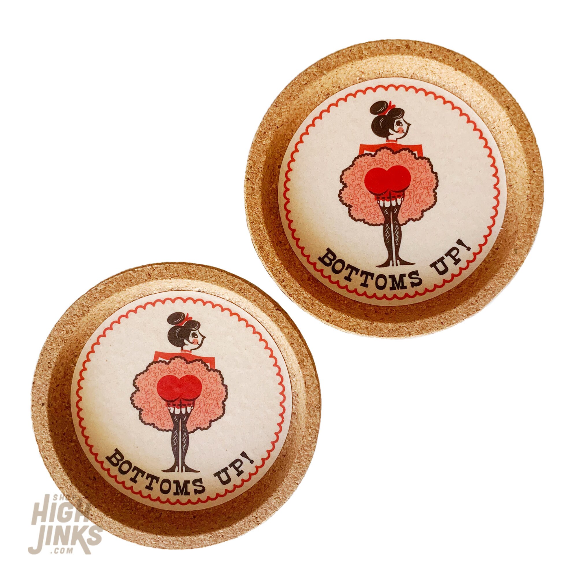 Bottoms Up! Cork Coaster Set