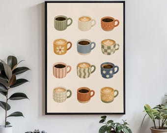 Good Coffee Good Day Poster Coffee Lover Wall Art Retro Kitchen Print Cozy Cafe Decor Minimalist Coffee Bar Artwork