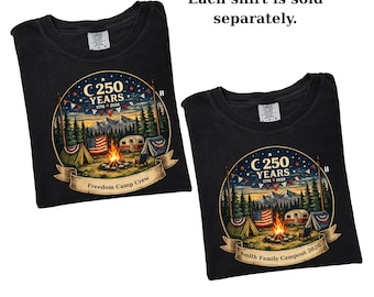 Custom Camping Shirt Family Campout 2026 Tee Personalized Campfire RV Camper Gift Independence Day Camping Shirt