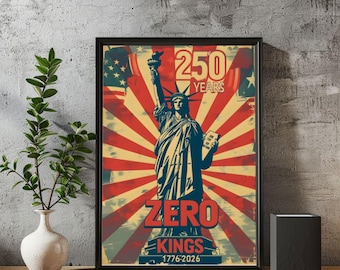 1776 2026 USA Poster Statue of Liberty Vintage Wall Art Freedom Print