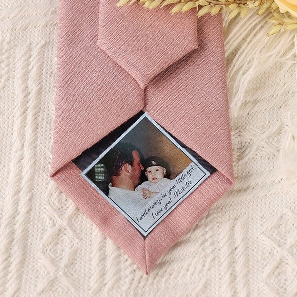 Personalized Photo Tie/Dad/Suit Label/Tie patch/Father of the Bride Groom Gift/Wedding Bridesmaid Groomsman Giftl/Wedding Tie Insert