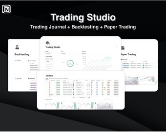 Trader Journal Notion Template: Forex, Crypto, Stock Trading | Trade Log + Backtesting + Paper Trading