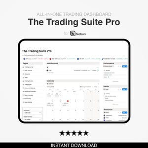 The Trading Suite Pro - Plantilla Notion para espacio de trabajo de trading y panel de análisis