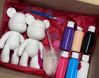 Date Night Twin Set fluid BearBuild Art Creator Kit | Home Activity | Gift Set | DIY Art Activity Set