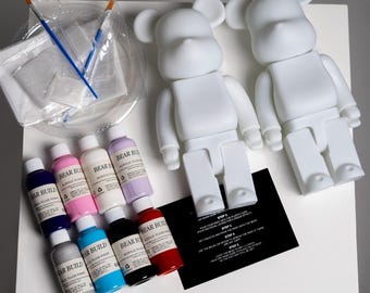 Twin Set BearBuild Block Creator Kit | Home Activity | Decoration | Bearbrick | Fluid Bear