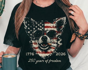 Camiseta del 250 aniversario, Camiseta de chihuahua, Camiseta Comfort Colors, Camiseta con meme de perro del 4 de julio