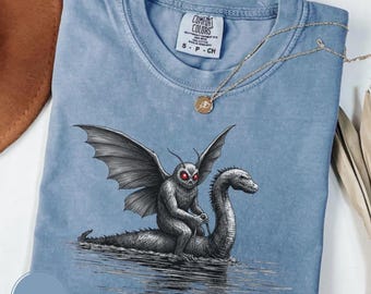 Mothman Shirt, Comfort Colors Cryptid Shirt, Folk Horror, Weird Creepy Meme Shirt, Respect The Locals, Gift For Him, Gift For Her