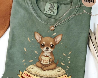 Chihuahua Emotional Support Spicy Nugget, Meme Shirt, Comfort Colors Dog Lover Tee