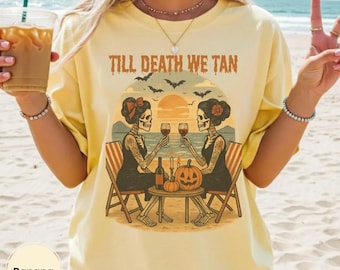Summerween Shirt, Comfort Colors T-Shirt, Halloween Skeleton Tee, Spooky Season Shirt