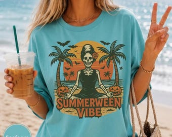 Summerween, Camiseta de Terrorifier, Camiseta de Bruja Malvada, Camiseta de Calavera, Camiseta Gótica, Camiseta de Ghostface, Camiseta de Esqueleto, Halloween Vintage, Temporada Espeluznante