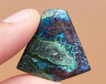 Blue Opalized wood copper fiber cabochon | nice to have | petrified wood