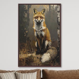 Vintage Fox Print, Fox Wall Art, Dark Cottagecore Decor, Woodland Animals, Fox Decor, Fox Art, Dark Academia, Animal Prints, Fox Lover Gifts