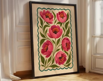 Watercolor Peony Art Print: Floral Gallery Wall Decor