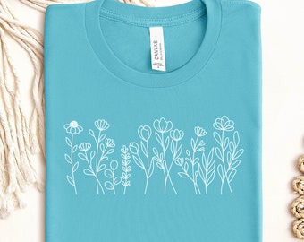 Wildflower T-Shirt, Flower T-Shirt, Wildflower Shirt, Wildflower tee, Wild Flowers, Wild Flower Tee, Flower Tee, Spring Shirt, Flower Shirt
