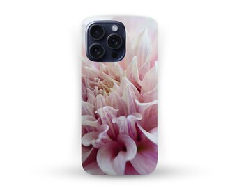 Funda para teléfono con diseño de dalias, hermosa funda floral, fotografía floral original, regalo para jardineros.