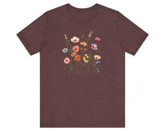 Wildflower Shirt Cottage Core Flower TShirt Boho Tee Floral T-Shirt Gift for Mom Wife Aunt Sister Friend Mothers Day Birthday Gardener Gift