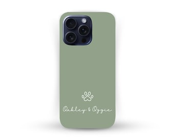 Personalized Dog Mom Phone Case, Cute Heart Paw SmartPhone Cover, Dog Lover Case, Pet Owner Protective Tough Case, Birthday Gift for Dog Mom