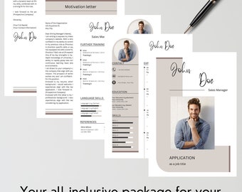 Modern application templates beige and brown, tabular CV template Cover sheet application
