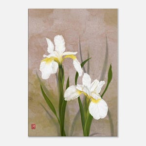 White Lily Flowers Promotes Peaceful Energy, Harmony, Purity, Love, Partnership, Feng Shui Painting Wall Art Print, Home Decor by Elaine Kay