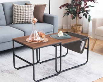 Modern Style Nesting Coffee Table Set for Living Room (2 Pieces)