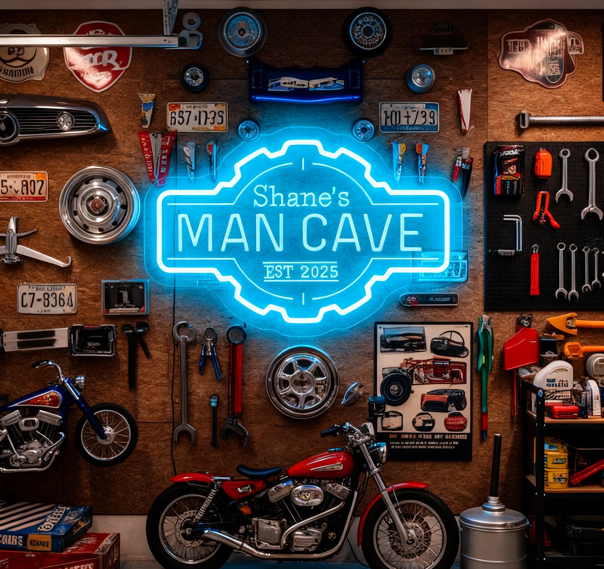 Custom Man Cave LED Neon Sign - Personalized Garage Decor - Etsy