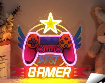 ヴィンテージ コントローラー ゲーム ネオンサイン、ゲーマー ネオン