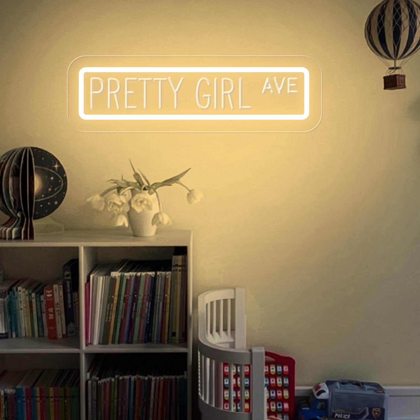 Pretty Girl Ave Neon Sign, Soft White LED Wall Light for Bedroom Decor ...