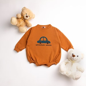 Adventure awaits - Oversized swearshirt, baby bubble romper, Long Sleeve kids, bodysuit