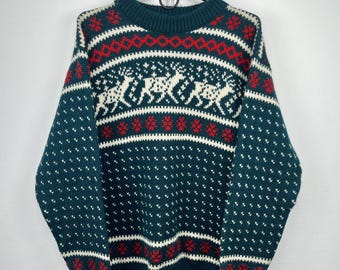 Dale Of Norway Vintage 80s 90s With Deer Pattern Rare Pure New Wool Sweater Men’s Size S