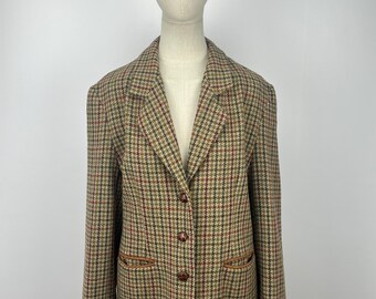 Blazer James Meade Limited Vintage de los 90, raro, de lana, estilo streetwear clásico, country, con 3 botones, a cuadros, talla L para mujer.