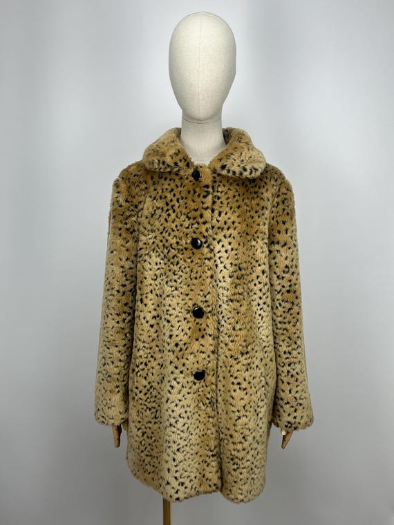 Marks & Spencer, Marks & Spencer Vintage Rare Streetwear Modacrylic Polyester Faux Fur Coat Women’s Size 18