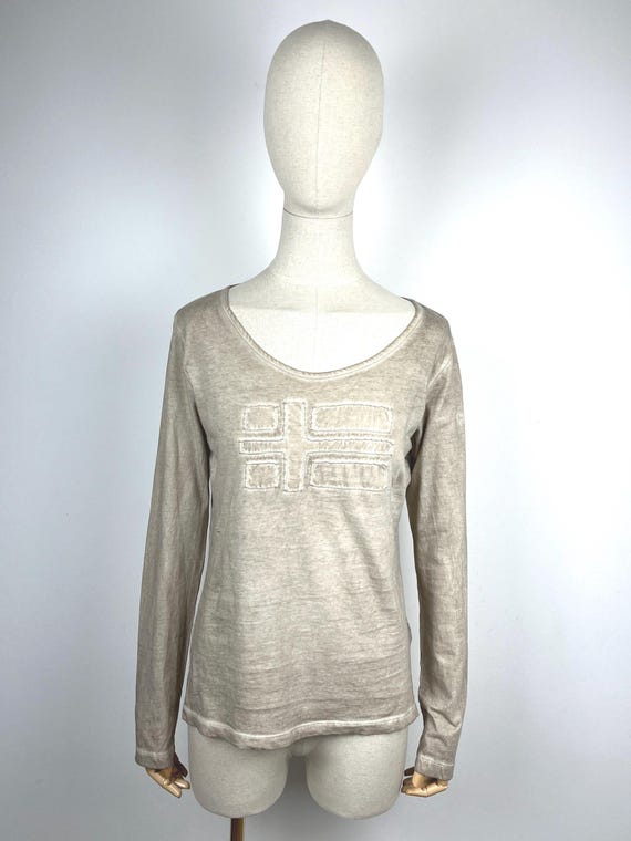 Napapijri, NAPAPIJRI Vintage Beige Long Sleeve Shirt Women’s Size L