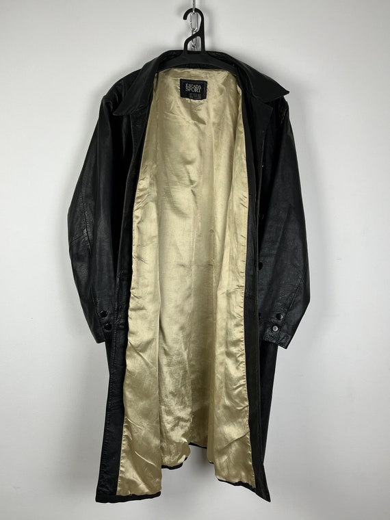 ESCADA Sport Black Leather Vintage Rare Coat Over… - image 3