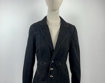 Diesel Vintage Black Denim Blazer Jacket Women’s Size M