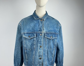 Calvin Klein Vintage 90s Rare Streetwear Blue Denim Jacket Women’s Size M