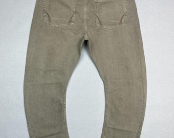 Allsaints Beneli Split Vintage Streetwear Beige Denim Jeans Men’s Size 34