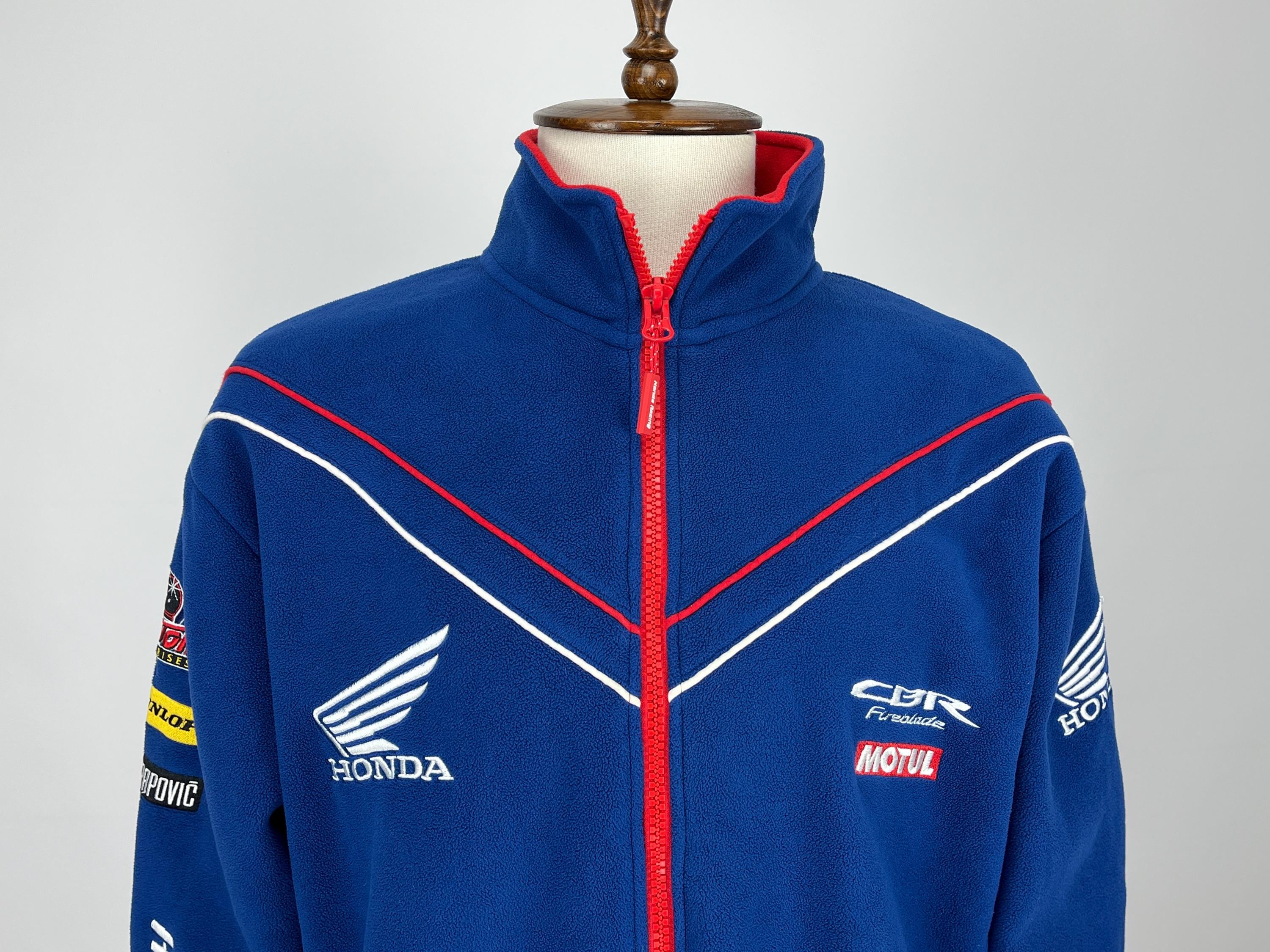 Clinton Vintage Rare Streetwear Honda Racing Fleece Jacket Men's