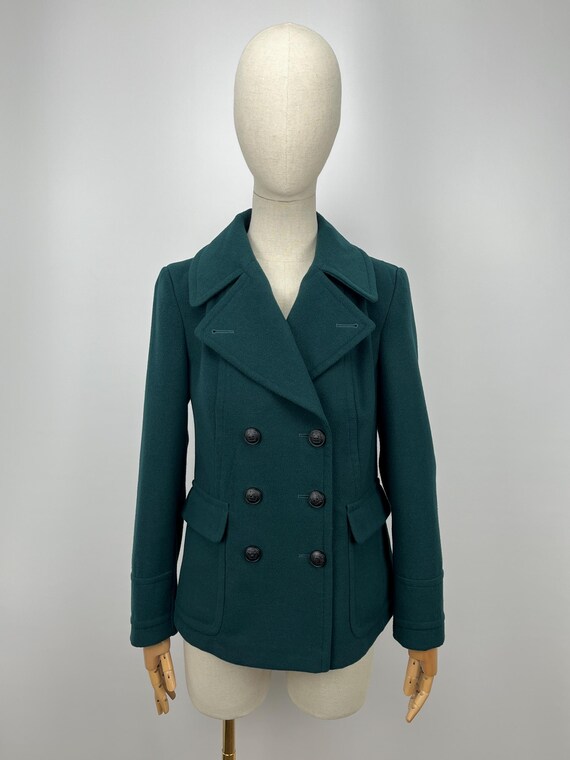 Marks & Spencer, Marks & Spencer Collection Vintage Rare Classic Double Breasted Streetwear Green Coat Women’s Size 10