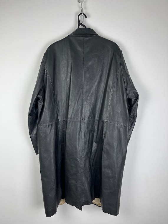 ESCADA Sport Black Leather Vintage Rare Coat Over… - image 2
